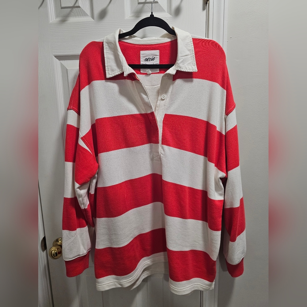 Aerie Red and White Striped Sweater